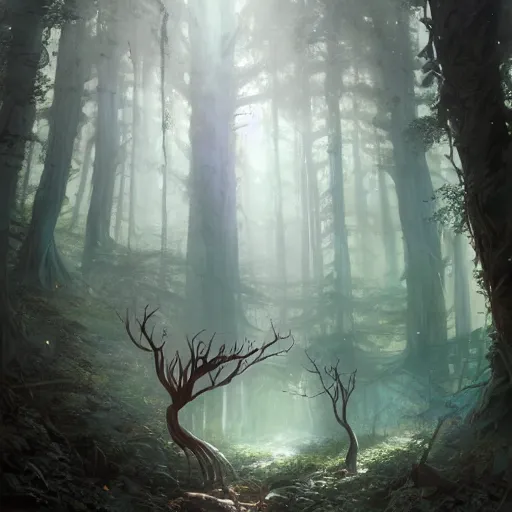 Image similar to highly detailed creepy forest humanoide creature in robes, stephen bliss, unreal engine, fantasy art by greg rutkowski, loish, rhads, ferdinand knab, makoto shinkai and lois van baarle, ilya kuvshinov, rossdraws, tom bagshaw, global illumination, radiant light, detailed and intricate environment