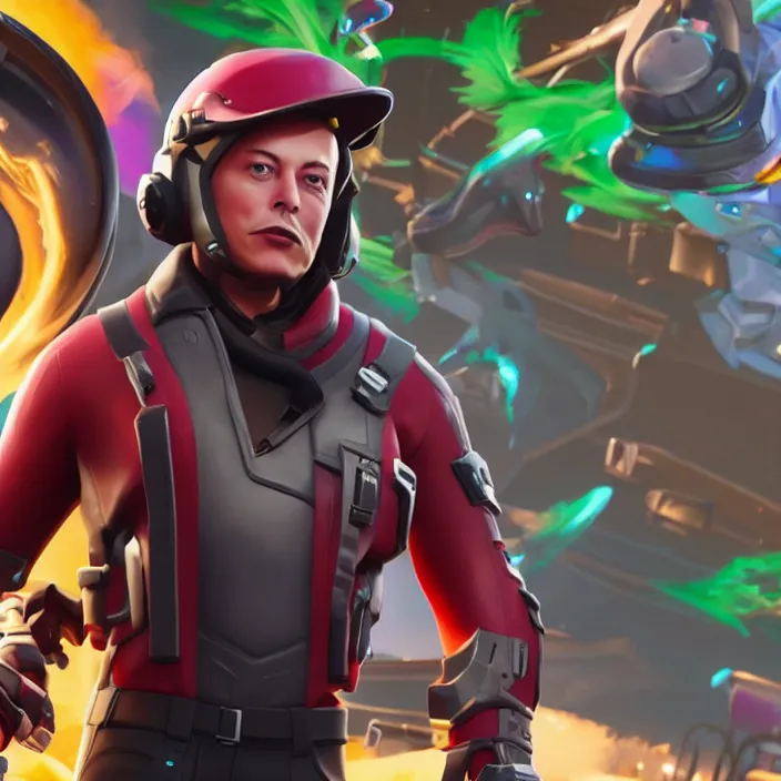 Image similar to Elon musk as a Fortnite character, cinematic, detailed