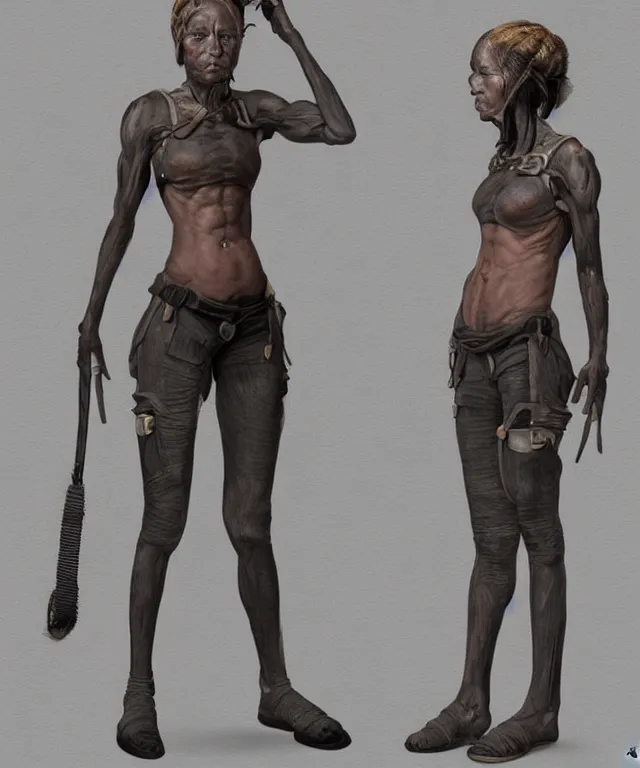 Prompt: the introverted female half - keplie blacksmith. her body is one half human - one half taking after her non - human ancestor. trending on artstation deviantart pinterest hyper detailed photorealistic hd 8 k post - processing high resolution