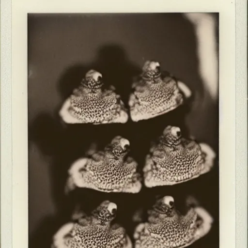 Image similar to stacked toads, polaroid photo,