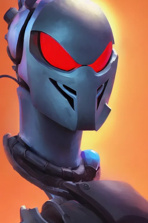 Image similar to epic mask helmet robot ninja portrait stylized as fornite style game design fanart by concept artist gervasio canda, behance hd by jesper ejsing, by rhads, makoto shinkai and lois van baarle, ilya kuvshinov, rossdraws global illumination radiating a glowing aura global illumination ray tracing hdr render in unreal engine 5