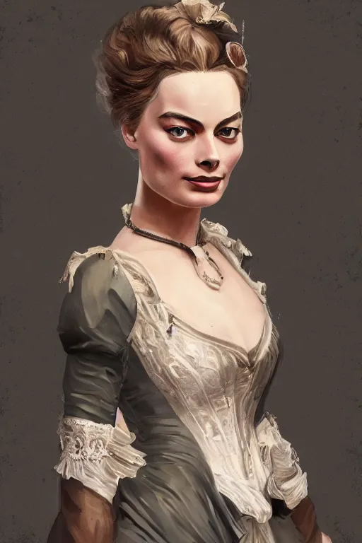 Image similar to Margot Robbie, victorian era, by Wangjie Li, artstation, trending on artstation, detailed, 4k