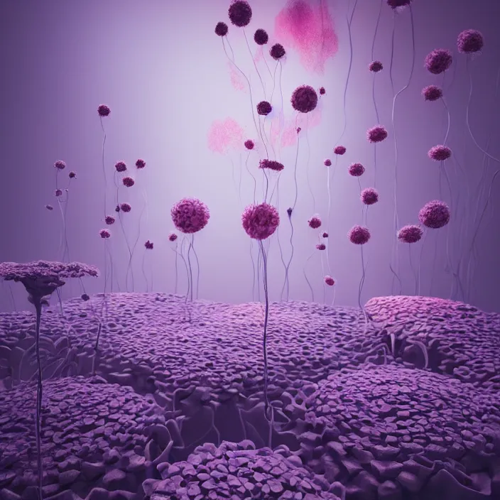 Prompt: abstract flowers and portrait _ in _ a _ surreal _ environment very surreal _ by _ amy _ sol _ low brow _ highly _ detailed _ 3 _ d _ render _ vray _ octane _ realistic _ lighting _ photo