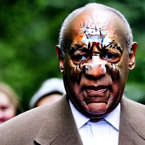 Prompt: Bill Cosby on Ring Doorbell footage, creepy