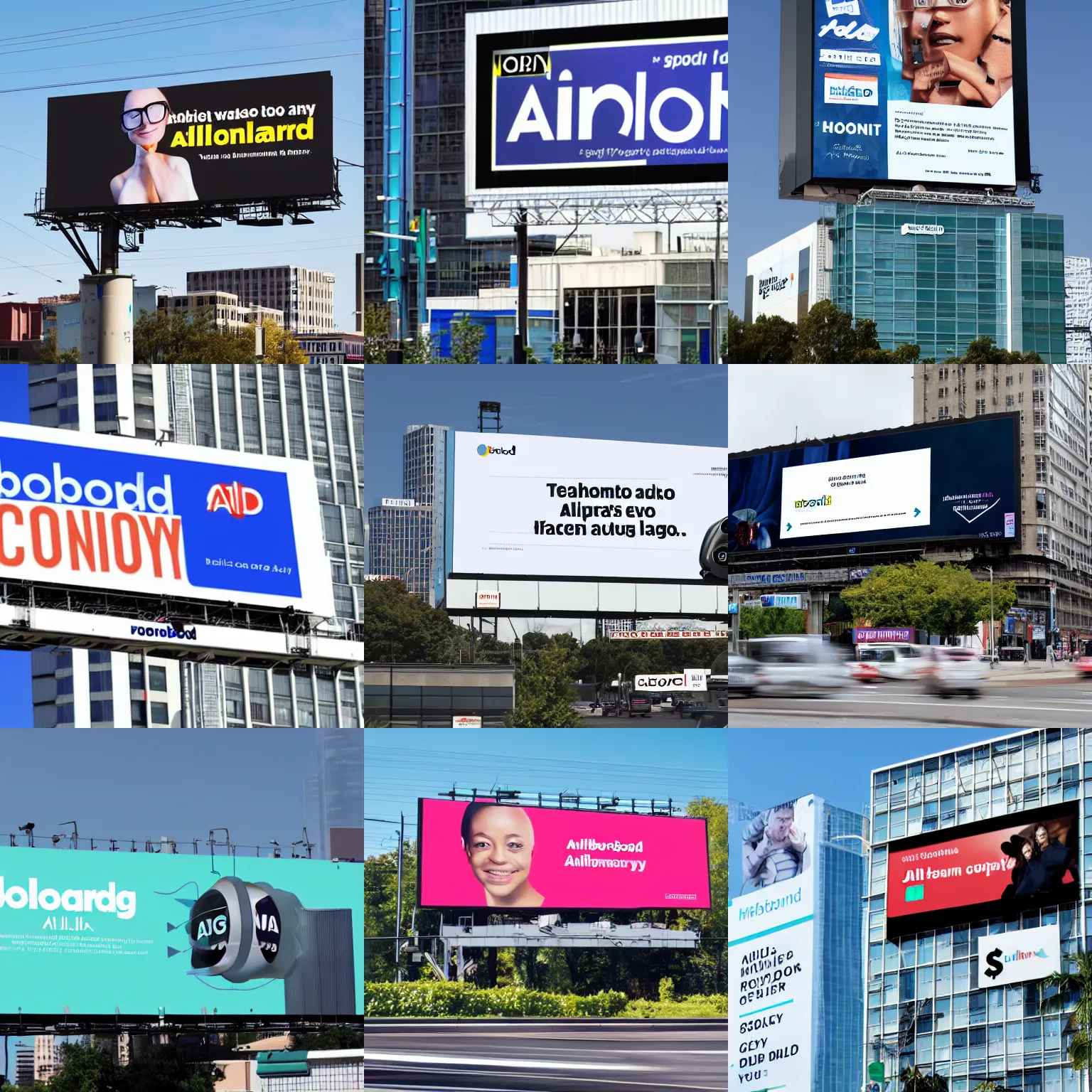 Prompt: billboard advertising an ai company