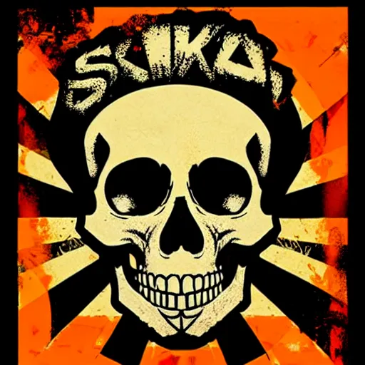 Prompt: punk rock skull, solo. by shepard fairey