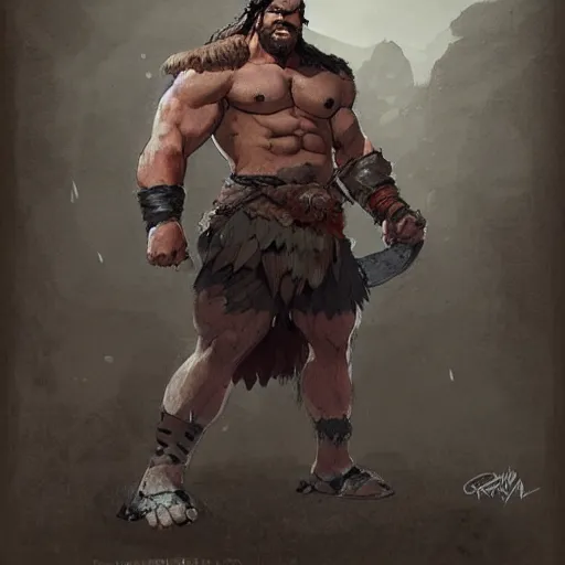 Image similar to character sheet of barbarian warrior, muscular, handsome, chiseled, by greg rutkowski and studio ghibli, digital art, trending on artstation, highly detailed, concept art, beautiful, masterpiece