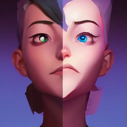 Image similar to face icon stylized minimalist 3 do interactive multiplayer, loftis, cory behance hd by jesper ejsing, by rhads, makoto shinkai and lois van baarle, ilya kuvshinov, rossdraws global illumination