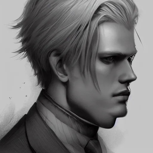 Image similar to johan liebert , sketch , trending on artstation , Hyperdetailed , CGSociety