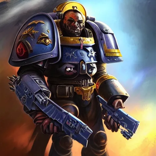 Image similar to space marine by igor sid artstation