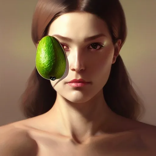 Image similar to avocado, bone in the form of the head of ilona mask, elegant, highly detailed, my rendition, digital painting, artstation, concept art, smooth, sharp focus, illustration, art by artgerm and greg rutkowski and alphonse mucha and uang guangjian and gil elvgren and sachin teng