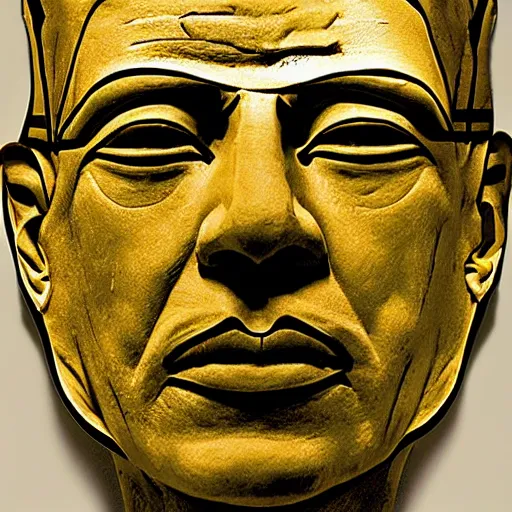 Image similar to anient egyptian death mask of walter white