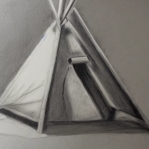 Prompt: Teepee, kiwi, charcoal, 3D, 8k