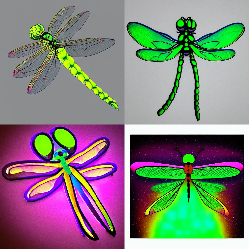 Prompt: neon dragonfly