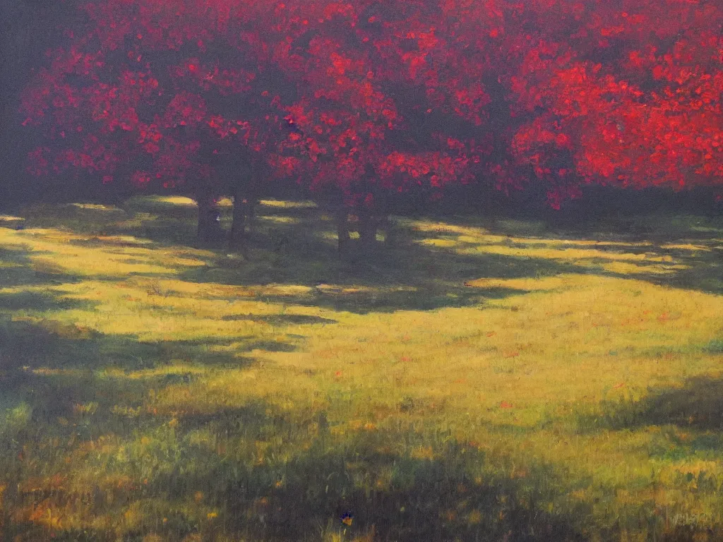 Prompt: a beautiful landscape painting by joe sanchez, trending on arstation