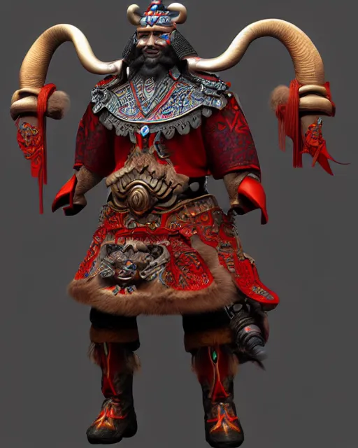 Image similar to fantasy art by leonhuang, 3 d render of a ox general, artstation, hd