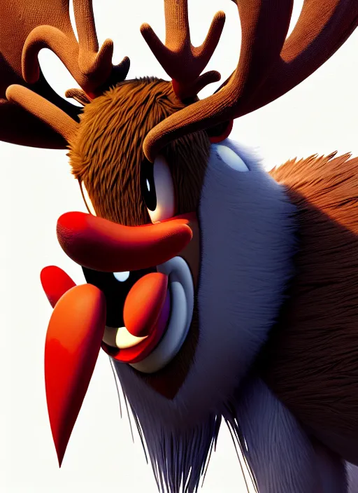 Image similar to highly detailed closeup of a wacky moose character, from sonic the hedgehog, sonic video game series by greg rutkowski, character concept art