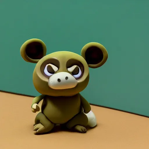 Prompt: a sculpey clay figure of Tom nook