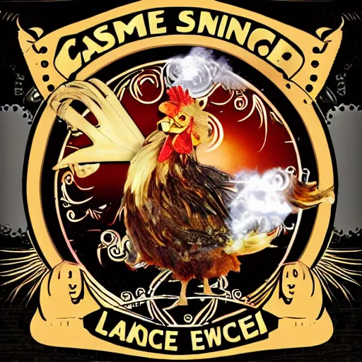 Image similar to anime steam punk chicken with laser beams