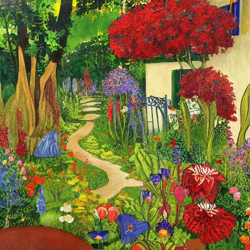 Prompt: garden of early delights painted by andre butzer