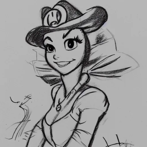 Image similar to milt kahl sketch of victoria justice as princess peach from the Super Mario games