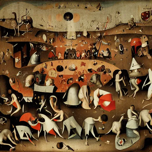 Image similar to wheres waldo by hieronymous bosch, trending on artstation