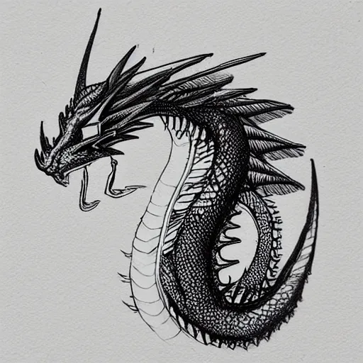 Prompt: “fire breathing dragon, Architectural Drawing”