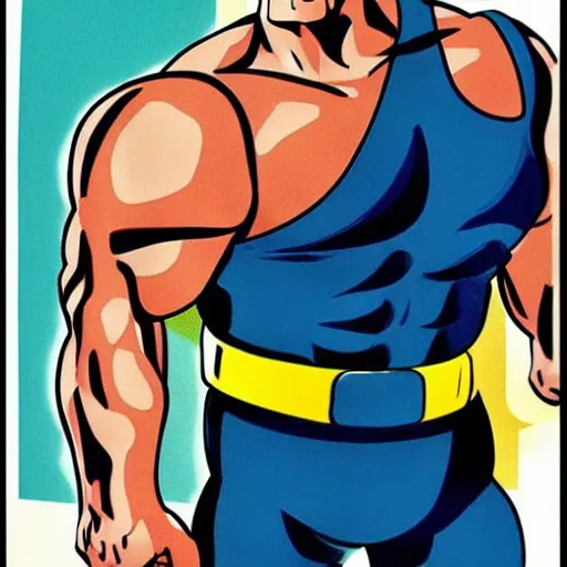 Image similar to Mr. Clean in the style of jack kirby