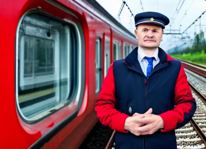 Image similar to train driver of the Russian Railways