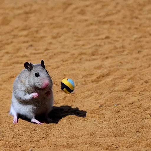 Image similar to a hamster playing voleyball