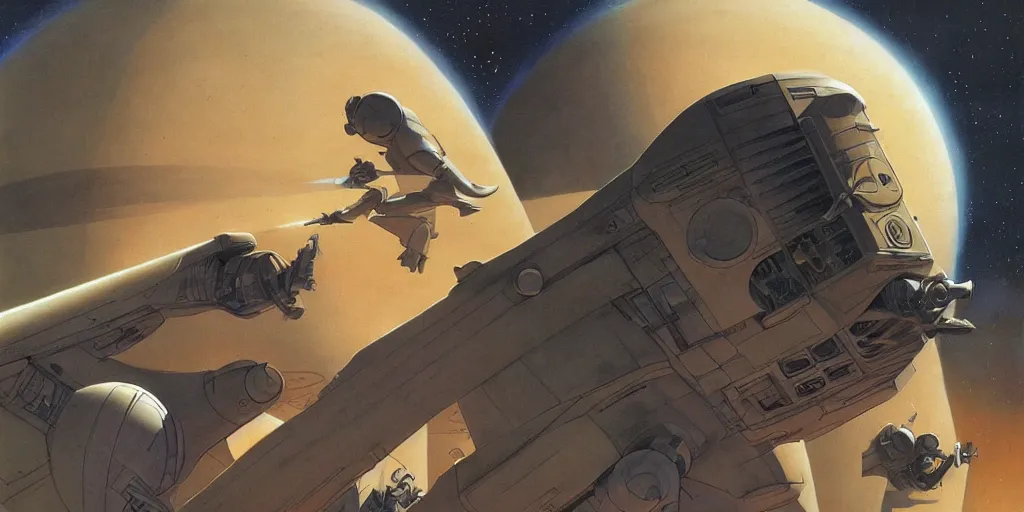 Image similar to art by Ralph McQuarrie and Joe Johnston and Doug Chiang,