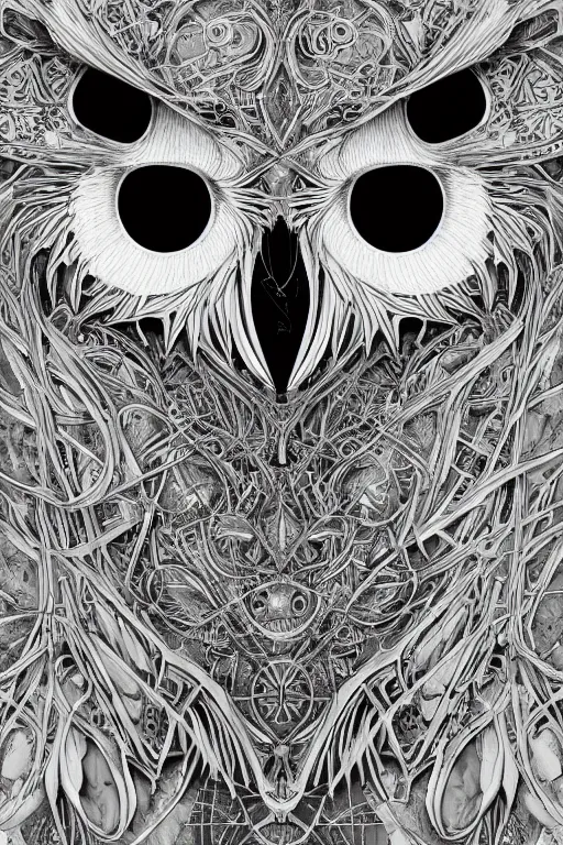 Image similar to a white bone owl, symmetrical, highly detailed, digital art, sharp focus, skeleton, trending on art station