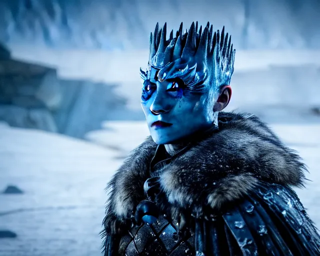 Prompt: justin sun as night king in game of thrones entombed in ice, 4 k, epic, cinematic, focus, movie still, fantasy, extreme detail, atmospheric, dark colour, sharp focus