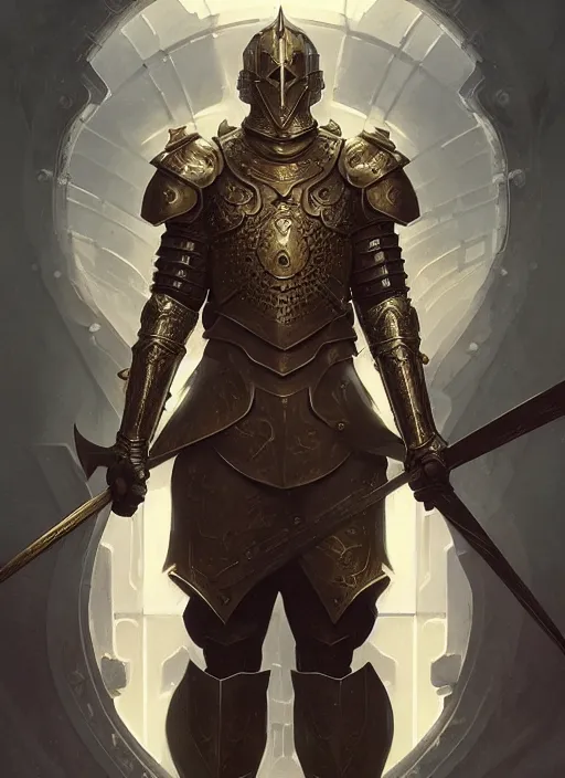Prompt: symmetry!! full body portrait of ancient knight, fantasy, dramatic lighting, intricate armor, abrasive, highly detailed, digital painting, artstation, concept art, smooth, sharp focus, illustration, art by artgerm and greg rutkowski and alphonse mucha