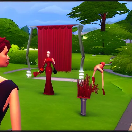 Image similar to the red queen in the sims