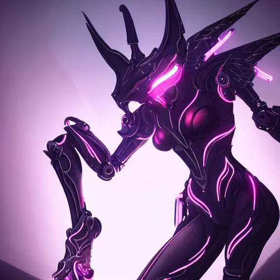 Image similar to highly detailed giantess shot, exquisite warframe fanart, looking up at a giant beautiful majestic saryn prime female warframe, as a stunning anthropomorphic robot female hot dragon, robot dragon head, looming over you, elegantly posing over you, sleek bright white armor with glowing fuchsia accents, camera between detailed robot legs, looking up, proportionally accurate, anatomically correct, sharp detailed robot dragon paws, two arms, two legs, camera close to the legs and feet, giantess shot, furry shot, upward shot, ground view shot, leg and hip shot, elegant shot, epic low shot, high quality, captura, realistic, sci fi, professional digital art, high end digital art, furry art, macro art, giantess art, anthro art, DeviantArt, artstation, Furaffinity, 3D realism, 8k HD octane render, epic lighting, depth of field