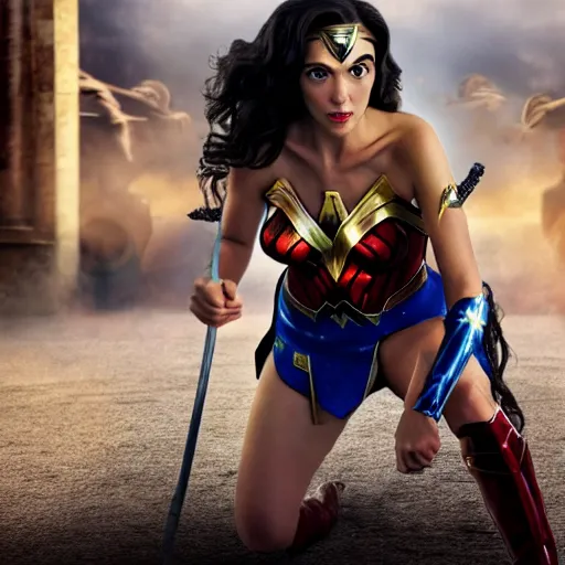 Image similar to Mr. Bean as Wonder woman, 4k, highly detailed