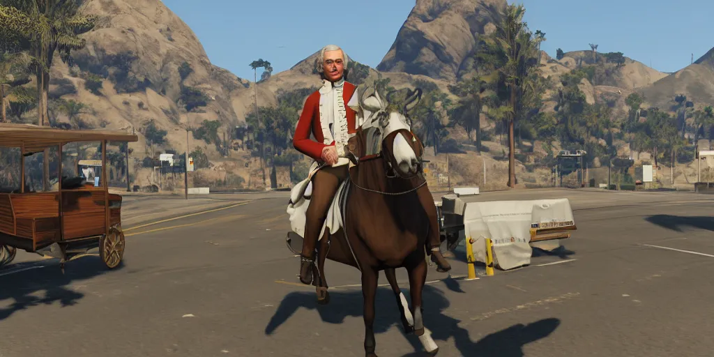 Prompt: george washington in gta v, in game screenshot, 8 k resolution