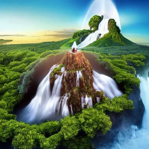 Prompt: “floating island in the sky, with a waterfalls, 4k image, award winning”