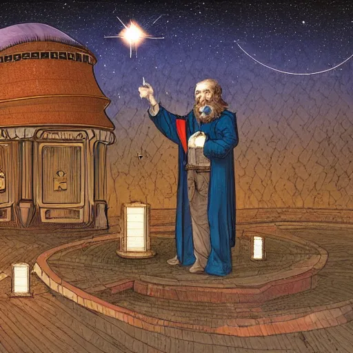 Prompt: a digital painting of a wizard teaching in an observatory, constellations, midnight, sparks from the candles, victorian era, art by terese neilsen, rebecca guay, scott fischer, normal rockwell, trending on artstation