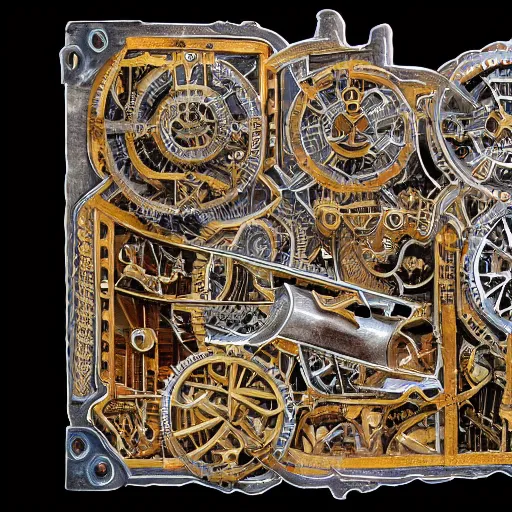 Prompt: an elaborate mechanical puzzle