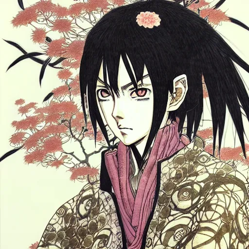 Image similar to prompt: Portrait painted in Naruto Shipudden style drawn by Vania Zouravliov and Takato Yamamoto, inspired by Fables, intricate acrylic gouache painting, high detail, sharp high detail, manga and anime 2000