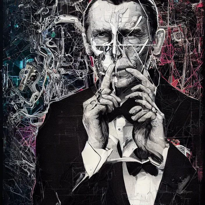 Prompt: portrait of james bond as a skull in a suit. intricate abstract. intricate artwork. nightmare fuel. by Tooth Wu, wlop, beeple, dan mumford. octane render, trending on artstation, greg rutkowski very coherent symmetrical artwork. cinematic, hyper realism, high detail, octane render, 8k, iridescent accents