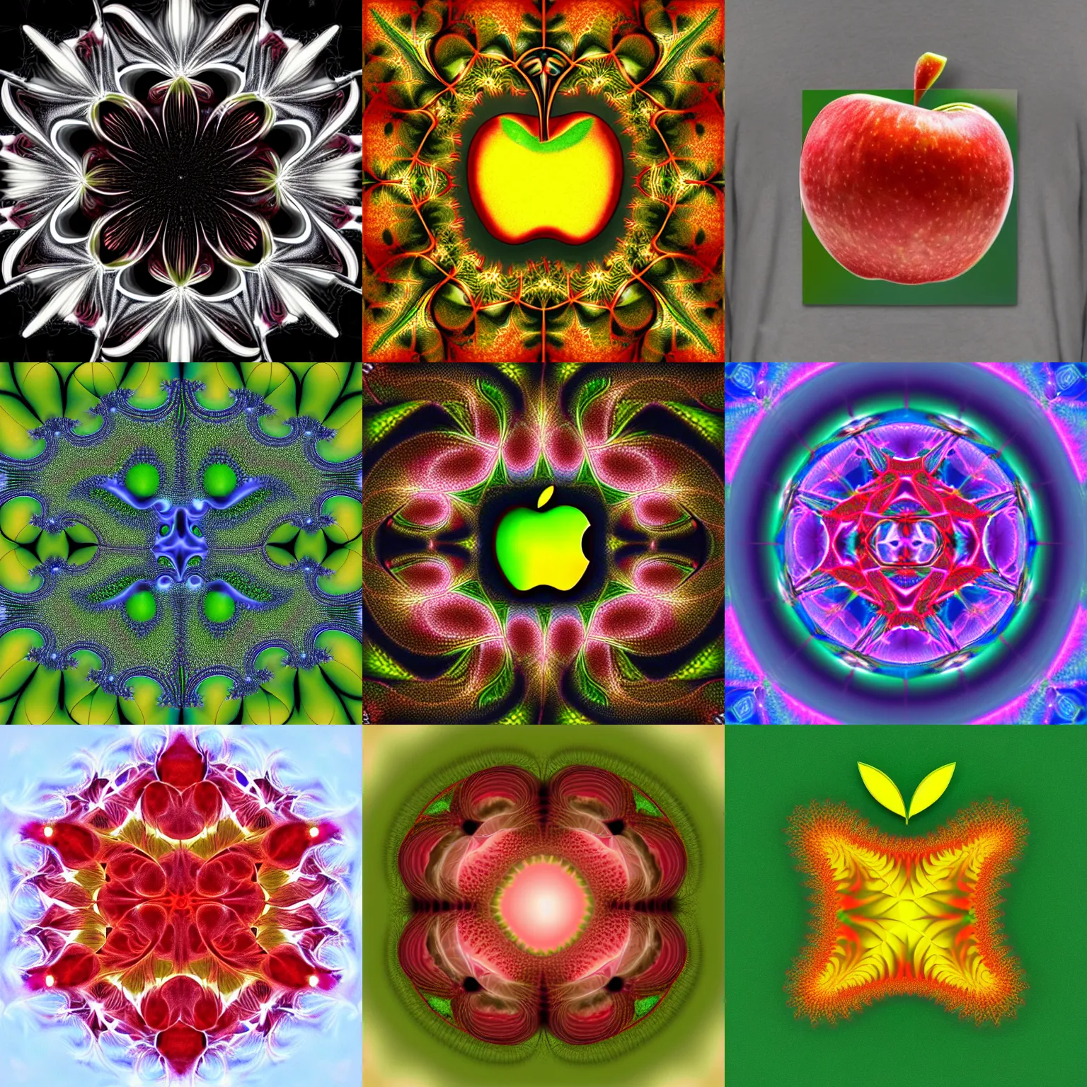 Prompt: fractal apple