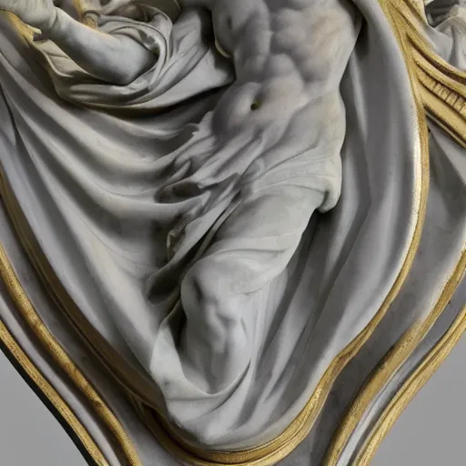 Image similar to statue of a standalone cloud marble baroque gold grey detail bernini