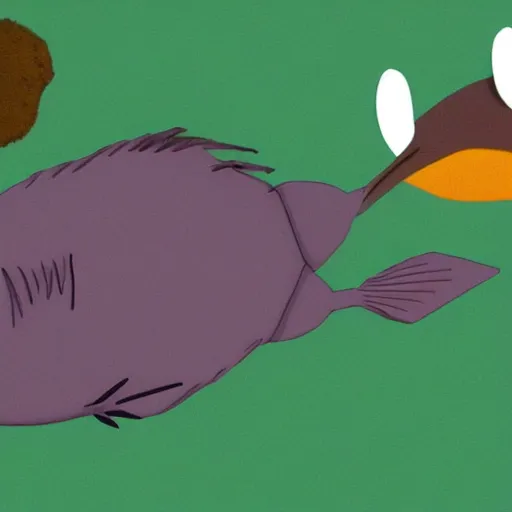 Prompt: kanye as a fish in south park, deviantart