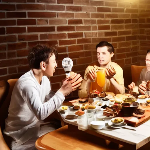 Image similar to light breakfast enjoyers eating a lightbulb detailed HD 8k High Resolution