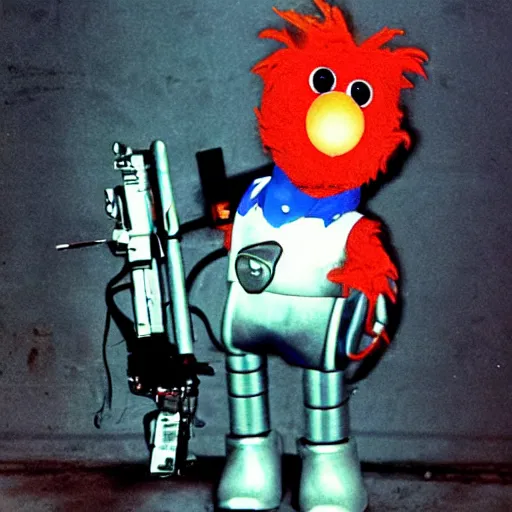 Prompt: elmo as the terminator