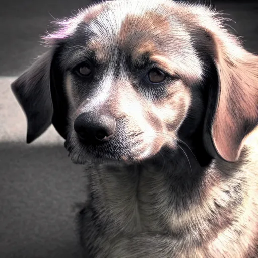 Prompt: ultra detailed photo of a dog with ultraviolet fur