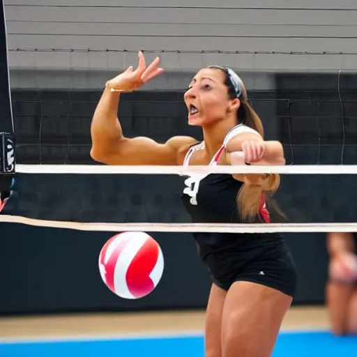 Image similar to female bodybuilders playing volleyball